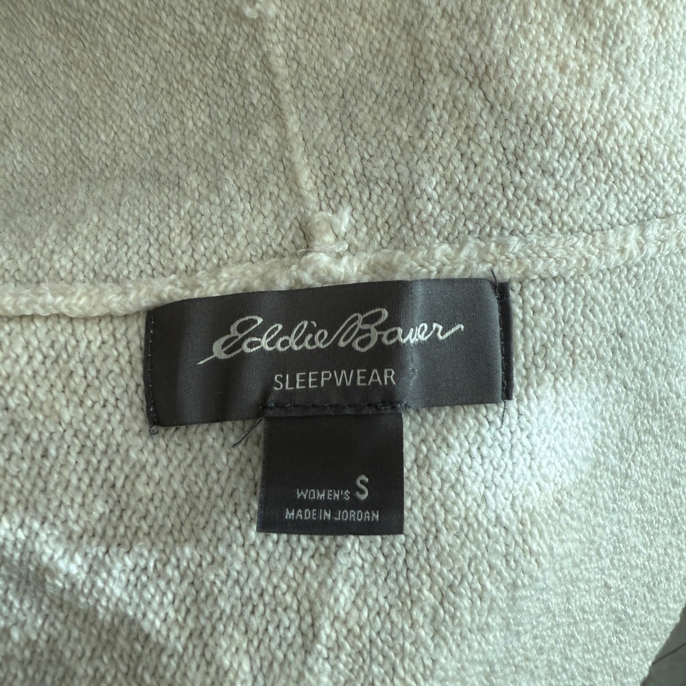 Eddie Bauer Sleepwear Cardigan Sweater Women's Small Cream Weekend Waterfall - Picture 7 of 10